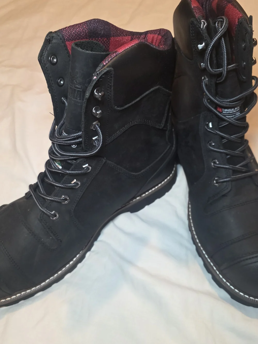 Men's Black Work Boots - Insulated Lace-Up Safety Boot